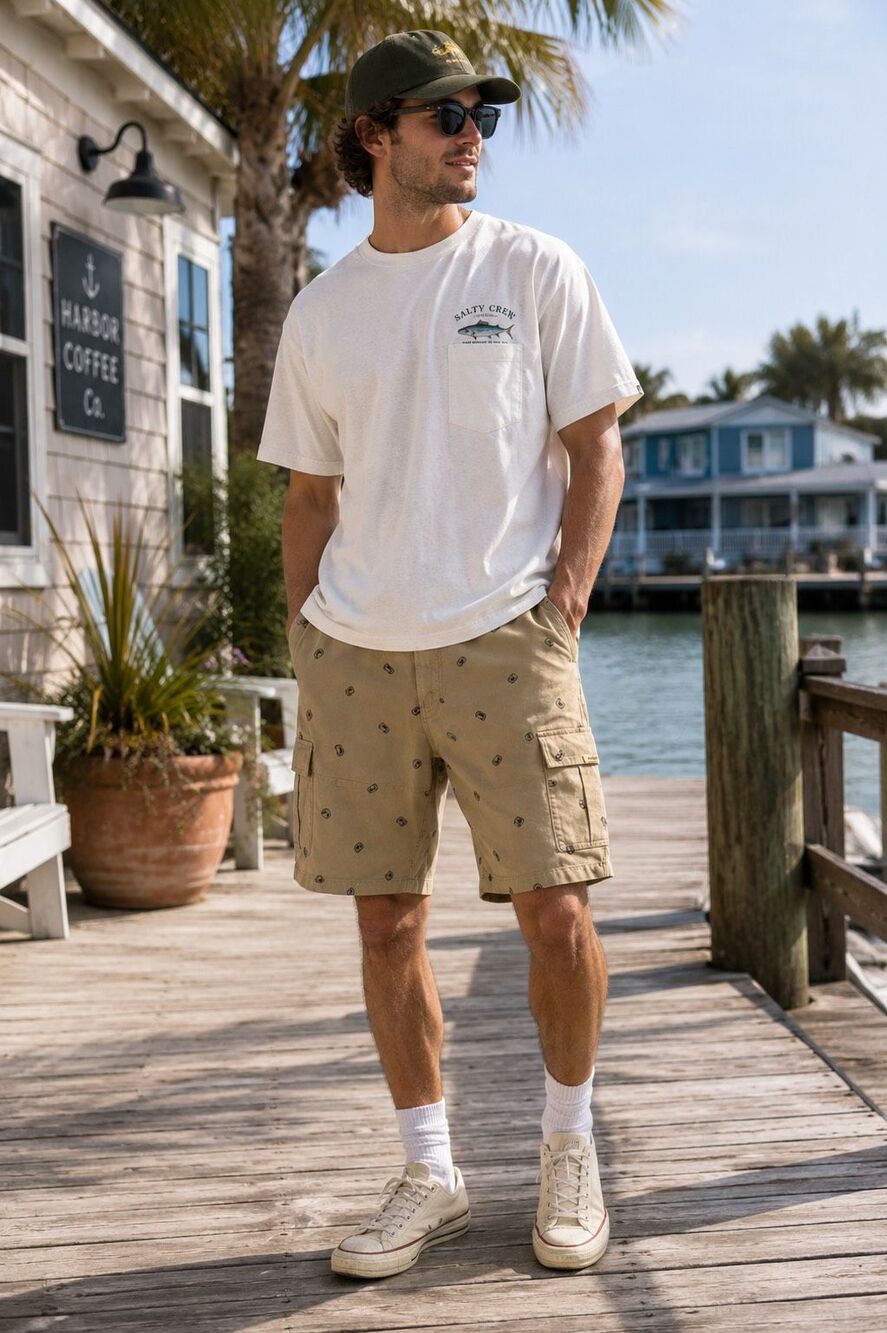 Wrangler Cargo Shorts Mens 40 Beer Print Novelty Tailgate Party 100% Cotton